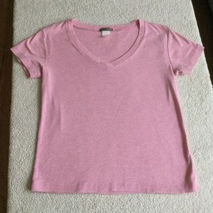 Vintage J. Crew V-neck Short Sleeves Knit Top Cotton Pink - Sz Small
